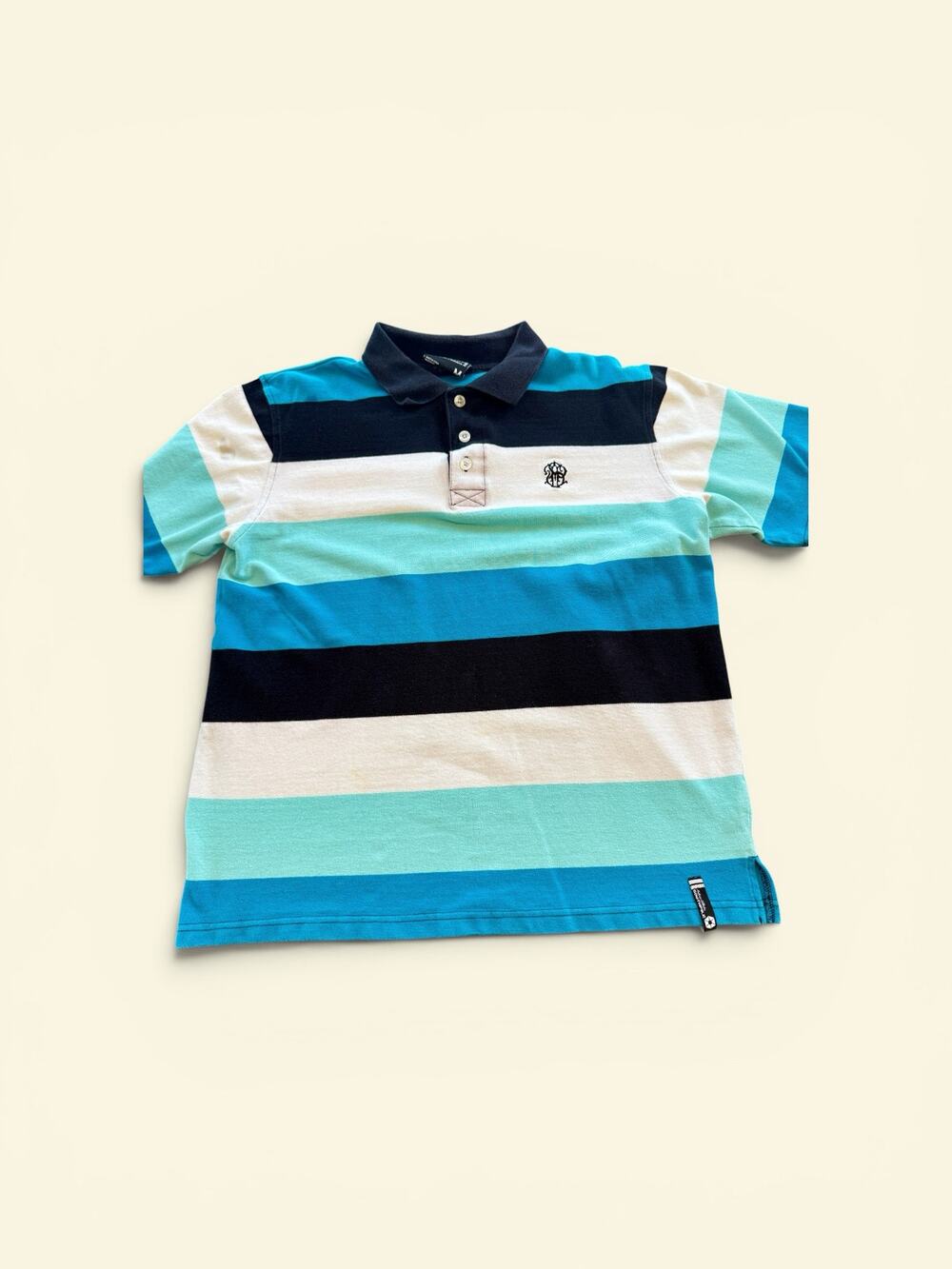Southpole Y2K Striped Polo Shirt Men’s Medium Blue Streetwear